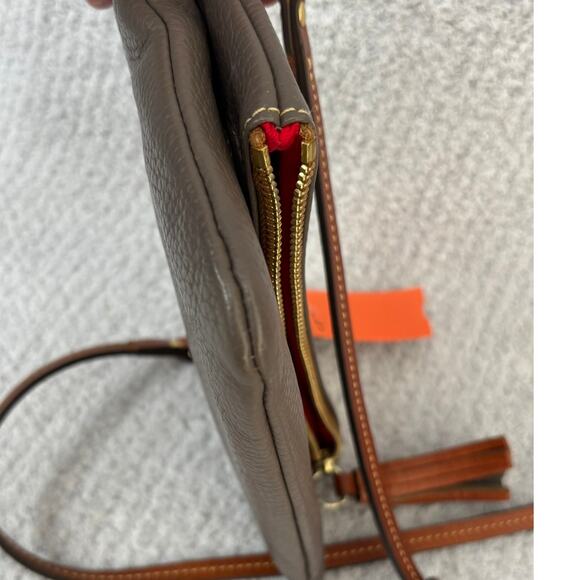 Dooney & Bourke Grey Pebbled Leather Foldover Crossbody #64097 - Picture 4 of 11